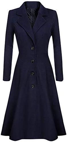 IYYVV נשים כפתור דש חורף מעיל מעיל תעלה ארוך מעיל מעיל שמלה שעיר לבוש חיצוני