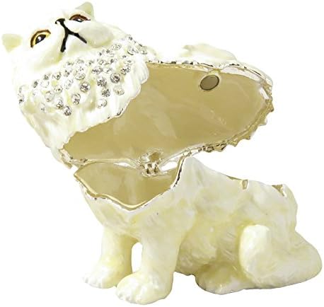 חתול לבן שלג אספני גביש פסלון פסלונים של פסלוני תכשיטים תכשיטים