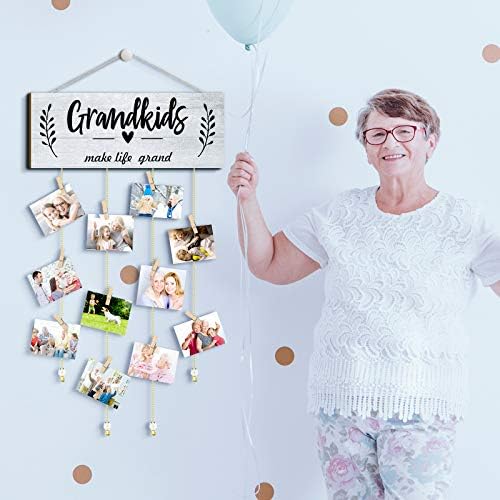סבתא מתנות מחזיק מסגרת תמונה נכדים הופכים את מסגרת לוח התמונות של סבתא לסבתא עם קטעי עץ וחבלים חרוזים
