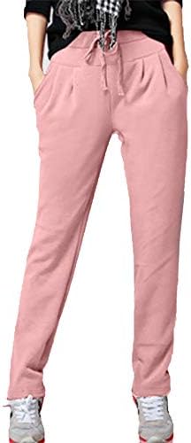 מכנסי טרנינג עם חורף של Flygo's Sheprpa מרופדים מכנסיים מרופדים מותניים אלסטיים גבוהים מכנסיים צמר מכנסיים