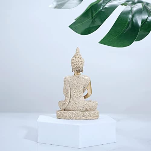 Hyfan Mini Meditation Stall Buddha פסל הרמוני יוגה הרמונית צלמית אספנות מלאכה פנג שואי תפאורה לפסל לשולחן העבודה