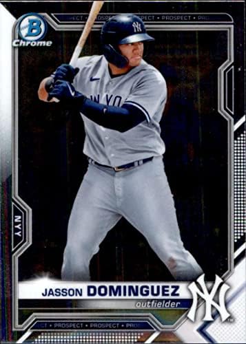 2021 דראפט כרום באומן BDC-77 Jasson Dominguez RC טירון ניו יורק ינקי MLB כרטיס מסחר בייסבול