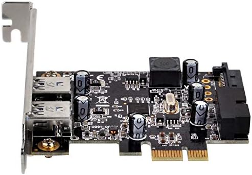 כרטיס Silverstone Tek PCI Express עם שני יציאות חיצוניות USB 3.0 ומחבר יציאה כפול פנימי בן 19 פינים