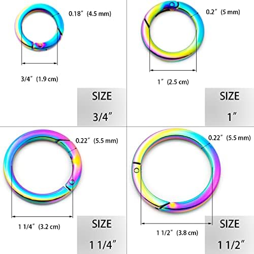 Rainbow o טבעת אביב פתיחת הצמד, 6 יחידות אבזם אבזם קסם קסם