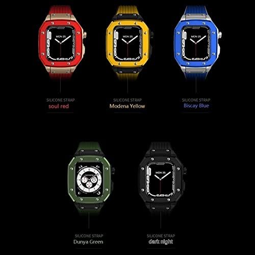 CNHKAU ללהקת Apple Watch Case 44 ממ 45 ממ 42 ממ לפס שעון Apple Watch Silicone + Case Watch Watch Case 45
