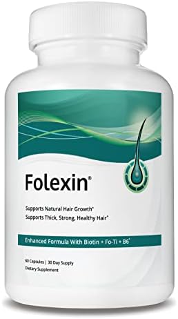 תוספת תמיכת צמיחת שיער פולקסין לנשים &מגבר; גברים עם ביוטין, ויטמין ב6 &מגבר; ויטמיני שיער אחרים עבור