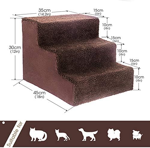 KPHICO 15.7 מדרגות חיות מחמד בקצף צפיפות גבוהה 3 שכבות ו -11.8 מדרגות לחיות מחמד קצף/רמפת כלבים 2 שכבות, לכלבים