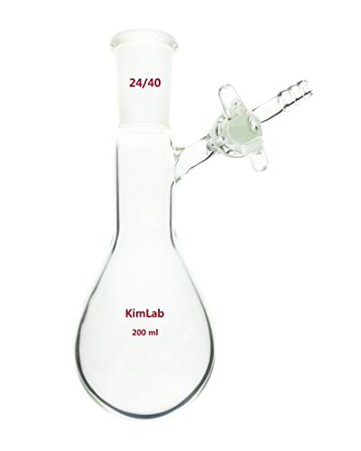 01 זכוכית 1000 מ ל / 1 ליטר שלנק תגובה בקבוק 24/40 משותף עם ברז זכוכית