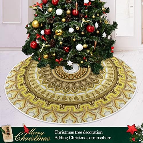 Oarencol Boho פרח זהב חצאית עץ חג המולד 36 אינץ