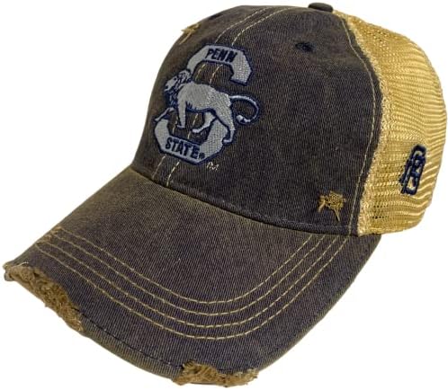 פן סטייט ניטני אריות רטרו מותג בציר כהה במצוקה רשת מתכוונן כובע כובע