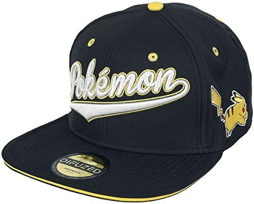 כובע בייסבול של פוקימון לוגו פקיקה פקיקה רשמי שחור מעוקל גודל גודל אחד