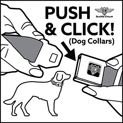 כלב צווארון חגורת בטיחות אבזם גולגלות כוכבים שחור לבן ורוד 13 עד 18 אינץ '1.5 אינץ' רחב, וושינגטון