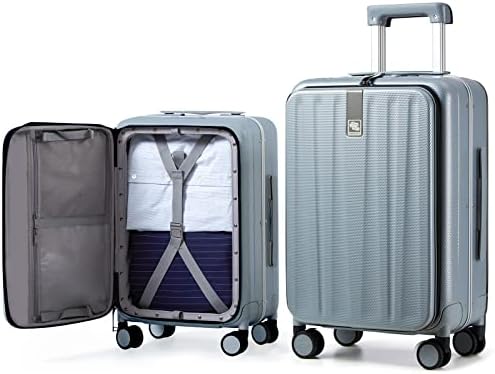 מזוודה עם גלגלים ופתיחה קדמית, 26 אינץ ' גדול בדק מזוודות אלומיניום מסגרת מחשב מתגלגל מזוודות תיק
