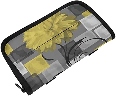 מחזיק רקמות לרכב גיאומטרי-פרחים-צהוב-אפור-אפור מתקן מפית מחזיק מפית מחזיק מושב אחורי