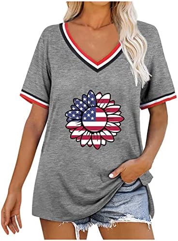 דגל אמריקאי דגל אמריקאי גרפי מודפס חולצת עצמאות יום טריקו