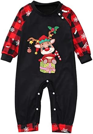 פיג'מה משובצת משפחתית, סטים תואמים לחג המולד PJS תואמים סטים תואם תלבושות בגדי שינה-ילד PJS PJS תלבושת חג