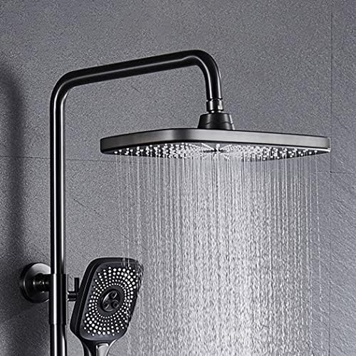 מקלחת מערכת קיר רכוב מקלחת ברז סט גובה מתכוונן גשם מקלחת קומבו סט ידית אחת אמבטיה ומקלחת לקצץ ערכת עם אמבטיה זרבובית,