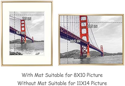 מסגרות מסגרות של פרמטורי, סט של שתיים, 11x14 מסגרת עם מחצלת צבע שנהב עבור 8x10 תמונה + 12x16 מסגרת עם מחצלת