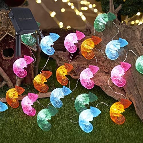 Bartlett Chameleon Fairy אורות סולאריים מופעלים חיצוניים אורות מיתרים אטומים למים חמוד אורות מרפסת חיות מחמד