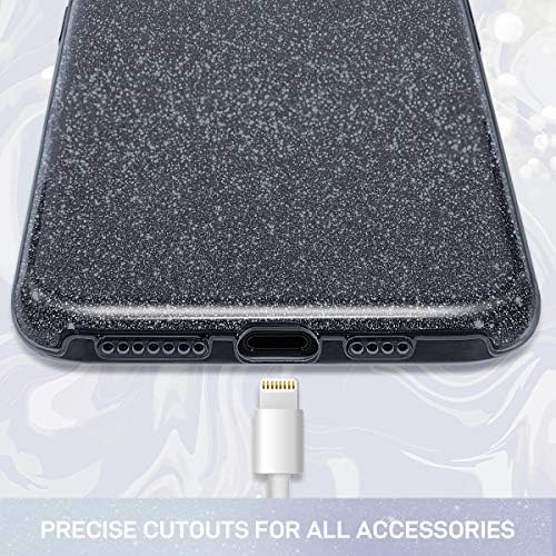 Milprox iPhone XS Max Case נצנצים יוקרה מבריק נוצץ סילם בלינג קריסטל ברור, 3 שכבות היברידיות, מגן רך לאייפון