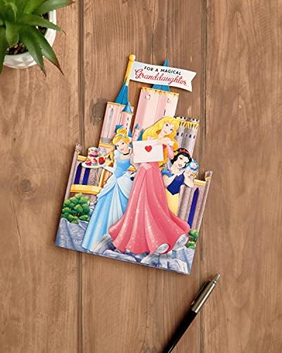 ברכות בריטניה דיסני נכדת כרטיס יום הולדת עם מעטפה - עיצוב נסיכות דיסני קלאסי