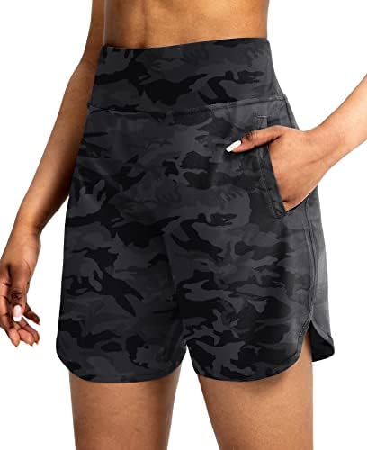 מכנסיים קצרים לנשים של Soothfeel עם כיסי רוכסן בגודל 7 אינץ 'בגובה המותניים האימון האתלטי אימון