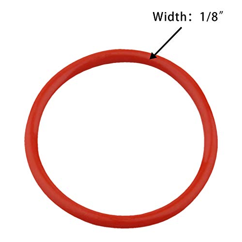 טבעת O-טבעת סיליקון של דרנרד, 2-1/4 מזהה, 2-1/2 OD, 1/8 רוחב, 70A Durometer, Red