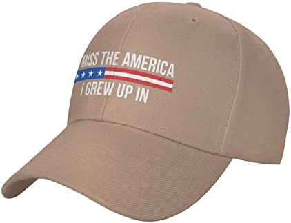 אני מתגעגע לאמריקה שגדלתי בכובעים לגברים לנשים כובע בייסבול מתכוונן פטריוטי אמריקאי