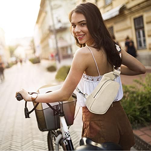 עור מפוצל קלע תיק קטן קלע תרמיל תכליתי חזה תיק לנשים רכיבה על אופניים
