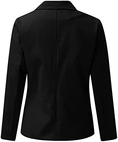 נשים של חזית פתוחה עסקים מקרית כיסים עבודה משרד בלייזר מעיל חליפה מזדמן ארוך שרוול דש דק מעיל