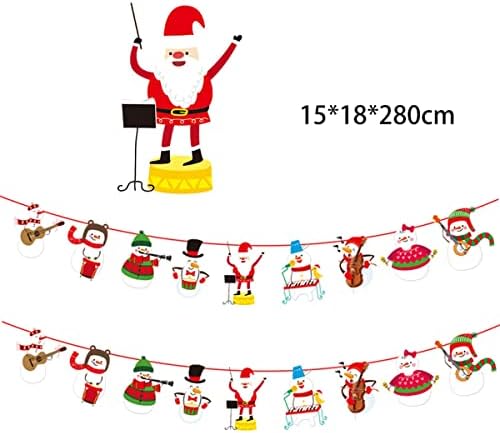 חג המולד שלג באנר נייר תליית דגל עץ חג המולד תליית דגל משולש גבתון חג המולד דקור קישוטי חג המולד קישוטי