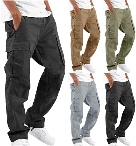 מכנסי מטען פראי של Mmoneyake מכנסיים פראי לגברים מכנסיים אתלטים מכנסיים מרובי כיס מכנסיים רחבים מכנסי טרנינג