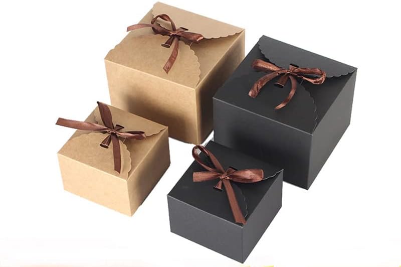 וויי לונג קופסאות מתנה קטנות,15 יחידות קופסת מתנה מנייר ממוחזר עם סרטים,3.5 על 3.5 על 2.3 אינץ ' קופסאות קטנות,קופסאות