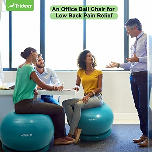 כיסא כדור טרידאר כיסא כדור יוגה כיסא כדורי כדורי כדורים עם בסיס לשולחן העבודה של המשרד הביתי, כדור יציבות ומושב
