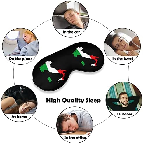 דגל מפה איטלקי הדפס מסיכת עיניים קלה מסכת שינה חוסמת עם רצועה מתכווננת לטיולים משמרת שינה
