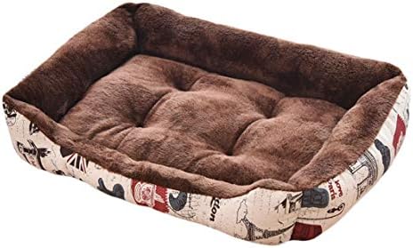 מיטת כלבים מיטת שינה, כרית ספה תרמית ללא החלקה מניתקת כלבים וחתולים של חיות מחמד כותנה.