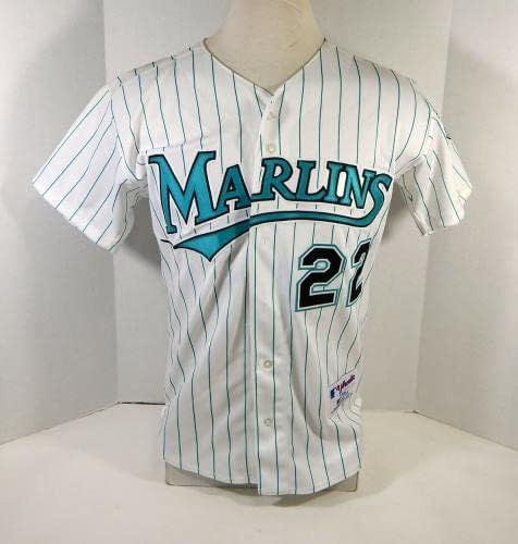 1998-02 פלורידה מרלינס ויק דארנסבורג 37 משחק השתמשו בג'רזי לבן DP14170 - משחק השתמשו ב- MLB גופיות