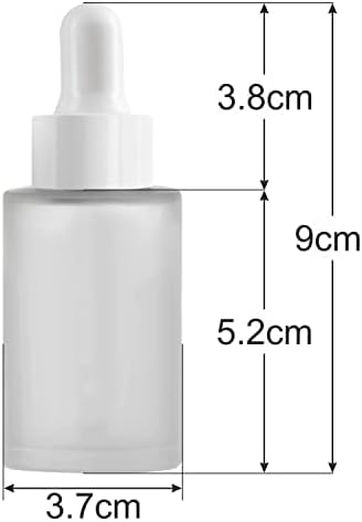 חבילת Zenvista של 03 1.01442oz/30 מל בקבוקי זכוכית חלביים ריקים עם טפטפת לבנה, בקבוקי זכוכית קוסמטיים, בקבוקים