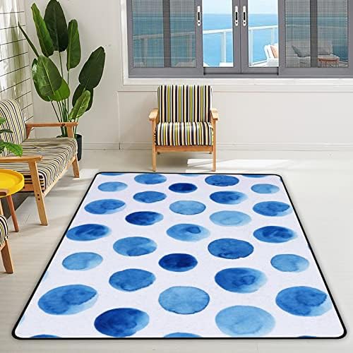 שטיחי ילדים גדולים של Xollar רכים משתלת רכה זוחלת תינוקות משחקים מחצלת מים בצבע מים כחול פולקה נקודות שטיח