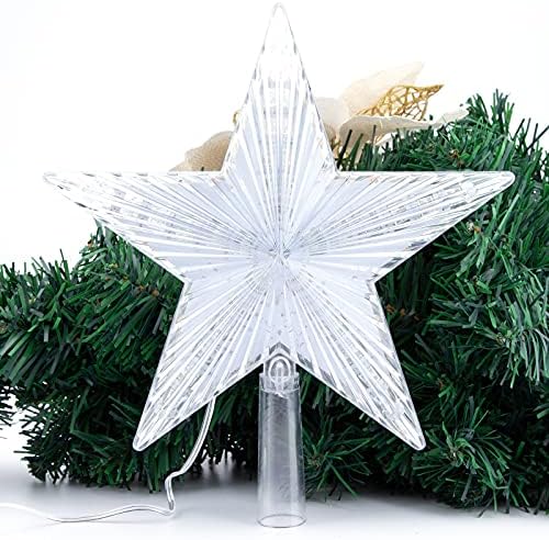 עץ חג המולד כוכב כוכב אור לבן אור לחג המולד עץ לחג המולד לחג חג המולד מתאים לעץ חג המולד בגודל כללי,