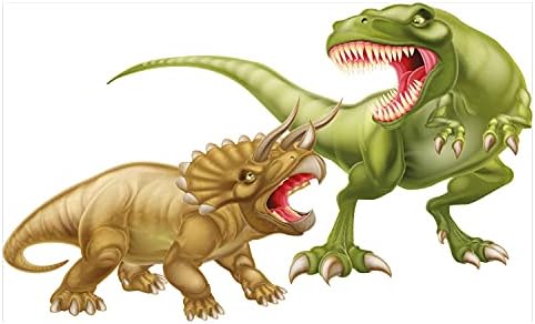 מחזיק מברשת שיניים קרמיקה של אמבסון דינוזאור, T rex לעומת טריצרטופים מפחדים זה את זה דינוזאור זוחלים פראיים,