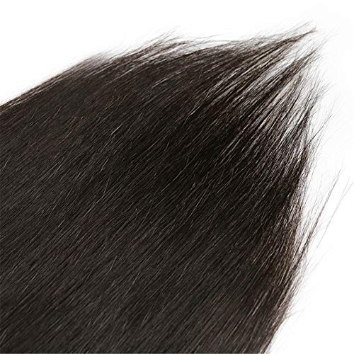 קליפ שיער חלק בקזפל בתוספות שיער 120 גרם 8 חתיכות, שיער אדם, פאה לנשים, 8-24 אינץ '1 ב' שחור טבעי,