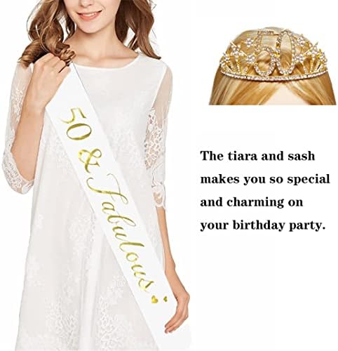 שמח 50 יום הולדת נזר ואבנט מתנות קריסטל ריינסטון נסיכת כתר יום הולדת מלכת המפלגה לטובת אספקת זהב