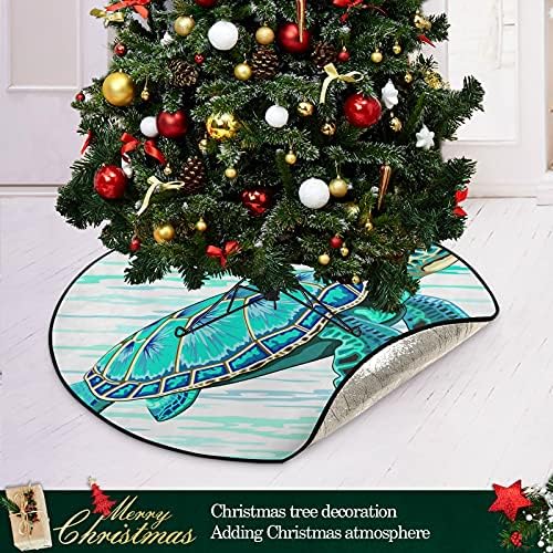 צב ים עץ חג המולד מחצלת עץ אטום למים שטיח מחצלת מחצלת מתחת לאביזר עץ חג המולד לאספקת בית הגנה על רצפה