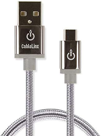 כבל מיקרו USB של CableLinx, מיקרו ל- USB-A מטען/סנכרון כבל קלוע תואם טבליות סמסונג, מטען אש קינדל, מכשירי