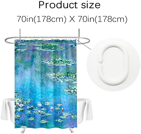 אמנות ברקין סט וילון מקלחת אמבטיה עם פרחים עיצוב אמנות פרחוני 70x70 אינץ