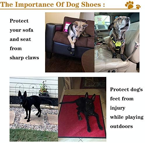 מגפי כלבים xsy & g, נעלי כלבים אטומות למים, נעלי כלבים עם סוליה אנטי-החלקה מחוספסת מחוספסת ונעלי כלבים חיצוניות