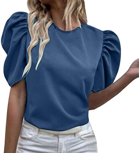 חולצת נשים נשים בצבע אחיד בצוואר מזדמן חולצת טורט חולצה שרוול שרוול
