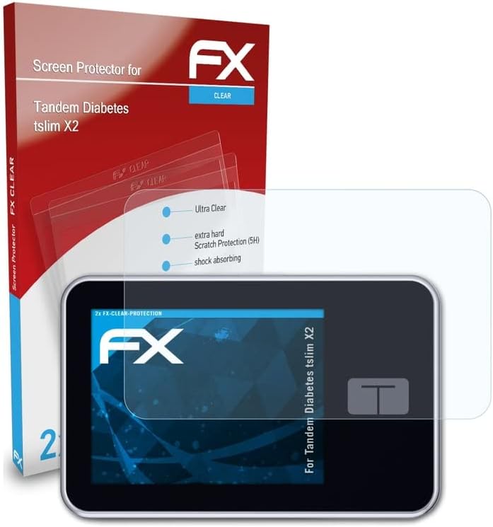סרט הגנת המסך של Atfolix תואם לסוכרת טנדם TSLIM X2 מגן מסך, סרט מגן אולטרה-ברור FX