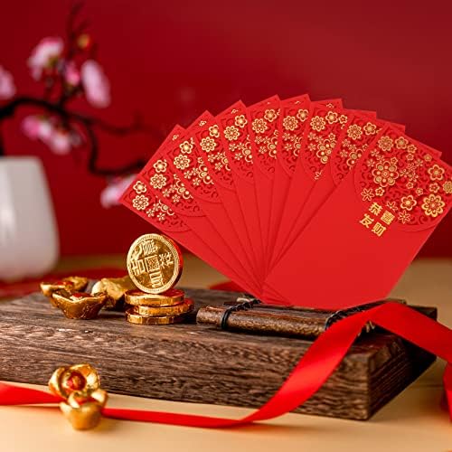 אדום ארנק 10 יחידות סיני אדום מנות חדש שנה אביב פסטיבל אדום מעטפה מסורתית חתונה אדום כיס מזל כסף מתנת שקיות